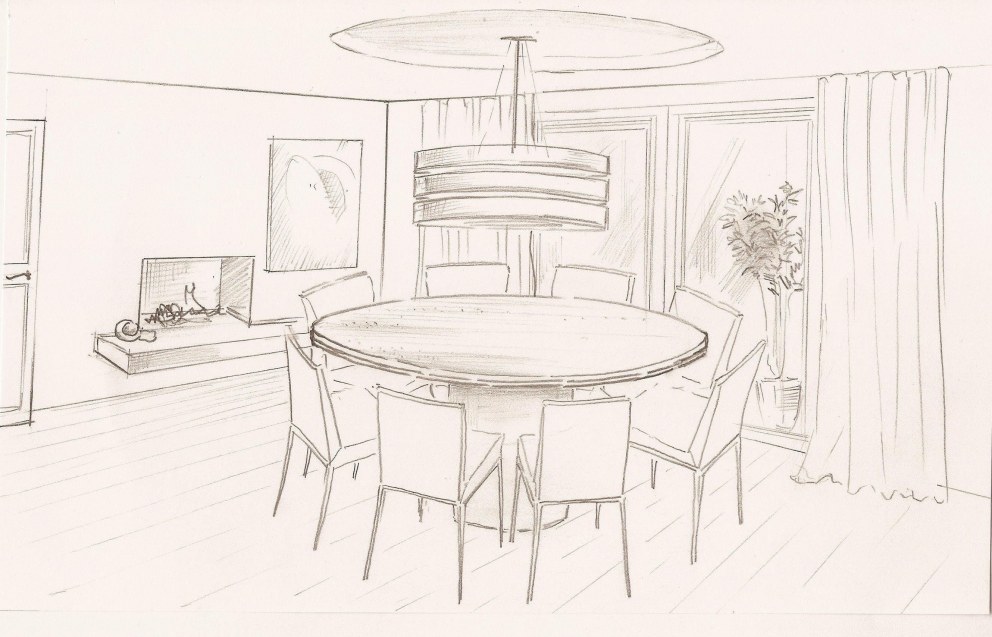 A house in Sevenoaks | Dining Room Sketch | Interior Designers